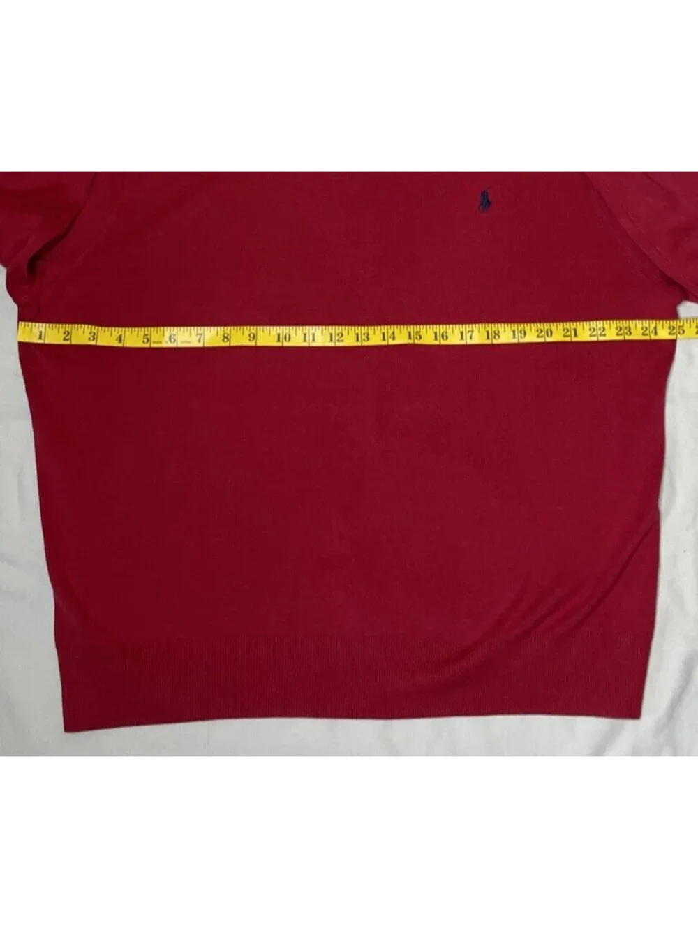 Polo Ralph Lauren Red Pima Cotton V-Neck Pullover Sweater Men's XXL Pony